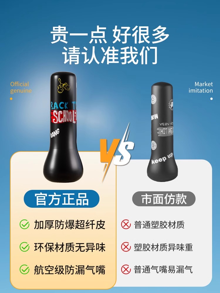 儿童充气拳击柱不倒翁沙袋：家庭健身新宠，大人小孩都能玩的打拳神器！