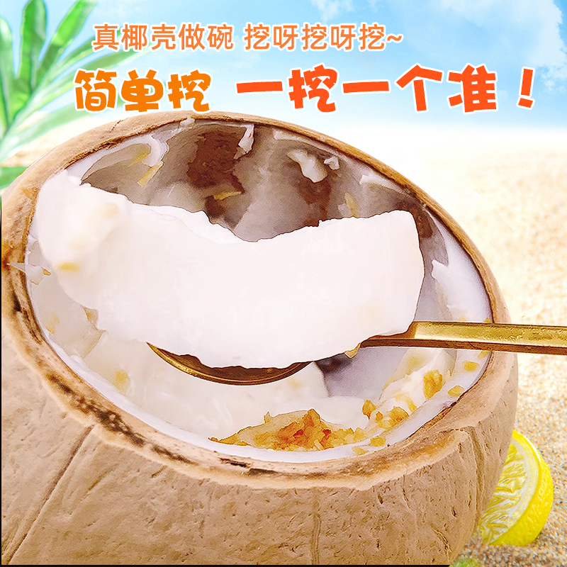 椰子冻新鲜海南特产4个装：热带风情的甜蜜诱惑，网红打卡必备！