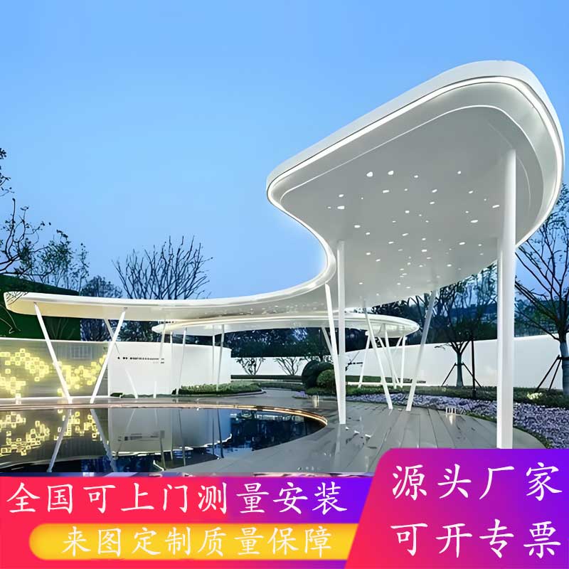 大型不锈钢廊架：户外公园的现代艺术馆！️