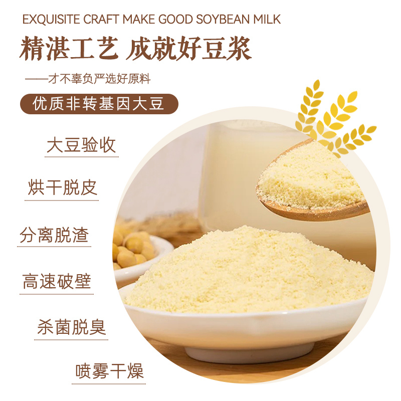 豆浆粉商用早餐速溶冲饮免煮原味纯豆奶黄豆粉：食堂早餐店的救星，25kg大包装满足你对美味豆浆的所有幻想！
