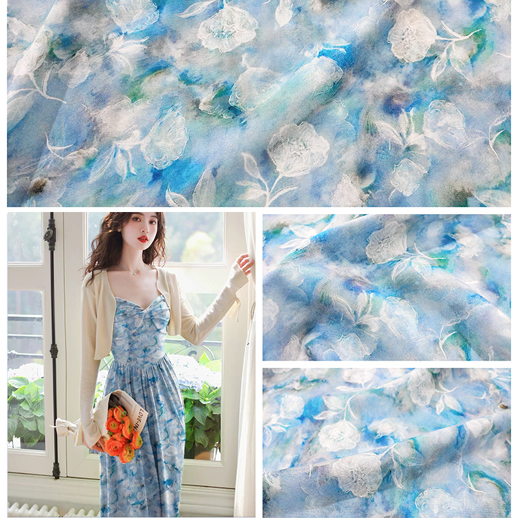 天冉艺纺60S纯棉裙子：夏日清凉，碎花印花DIY手工装面料，美翻天！
