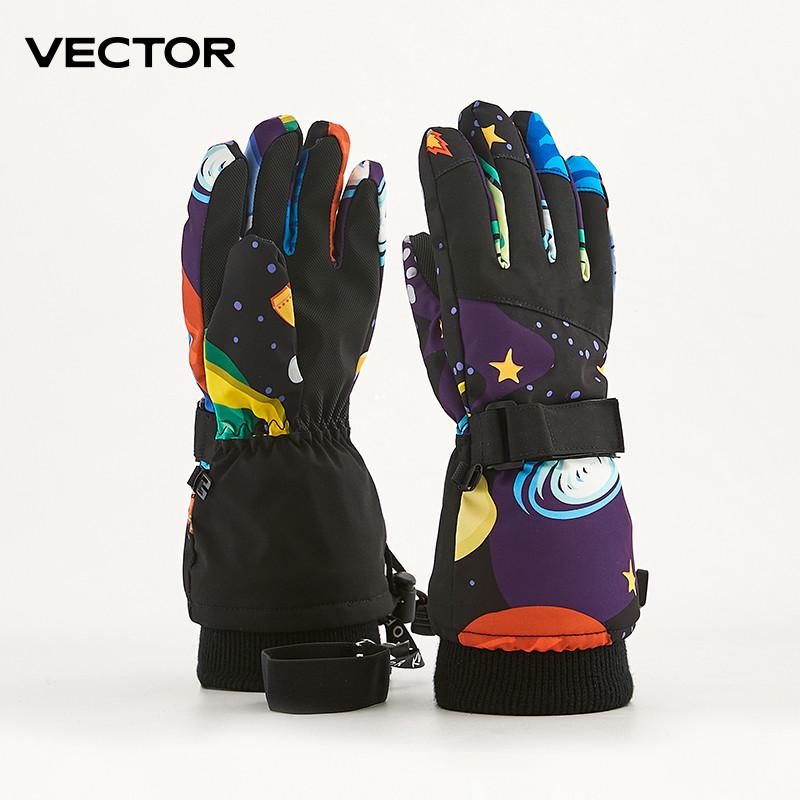 VECTOR玩可拓新款儿童滑雪手套：孩子冬天滑雪的必备神器，防水保暖，分指设计更灵活！