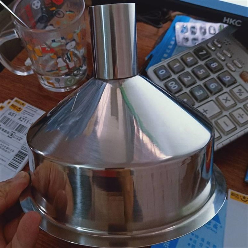 加厚304不锈钢漏斗真的绝了！酒油过滤神器，厨房必备！