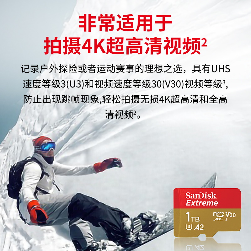 闪迪1T TF卡：大疆无人机必备，4K拍摄存储神器！
