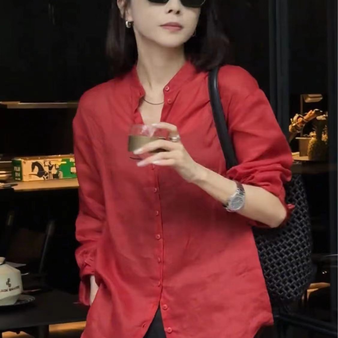 年轻版真丝香云纱上衣，国风红色波点引领复古潮流，你准备好了吗？