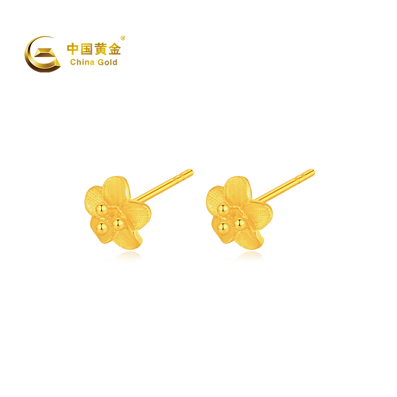 足金小金花直针耳饰：蛇年新品，精致小众，送礼必备✨