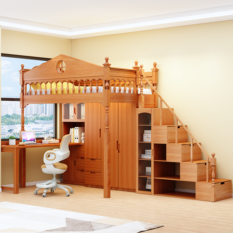 丹麦BASEROOM本屋家居：美式高架床书桌书柜衣柜组合，儿童房全屋定制新风尚！