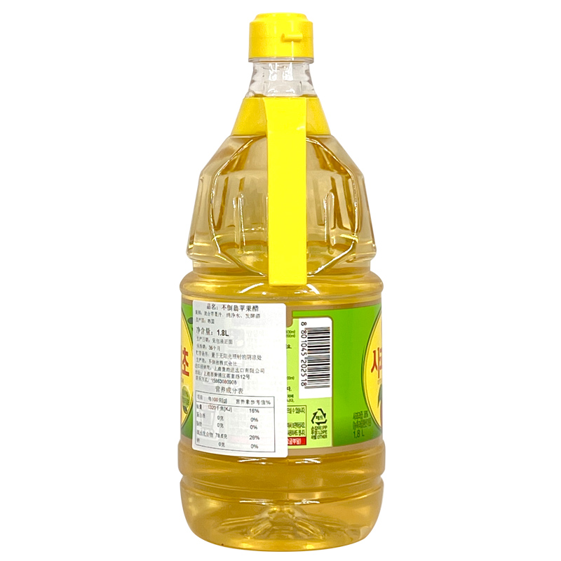 韩国进口调味品不倒翁苹果醋1.8L：解锁美食新滋味，让料理更上一层楼