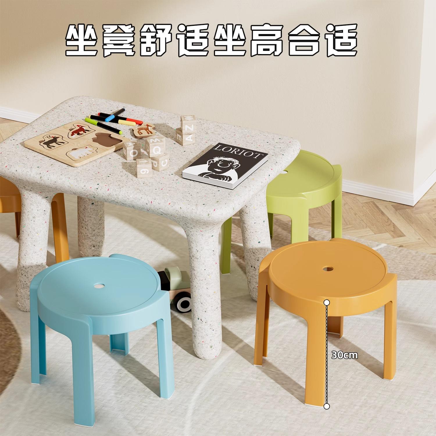 加厚塑料板凳，可爱瓢虫设计，大人小孩都能坐得稳稳当当！✨