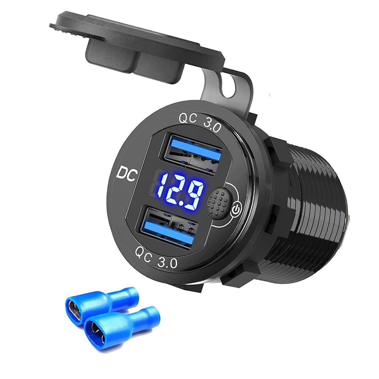 摩托车充电新神器！USB 12V/45V防水手机充电器，点烟充电两不误！