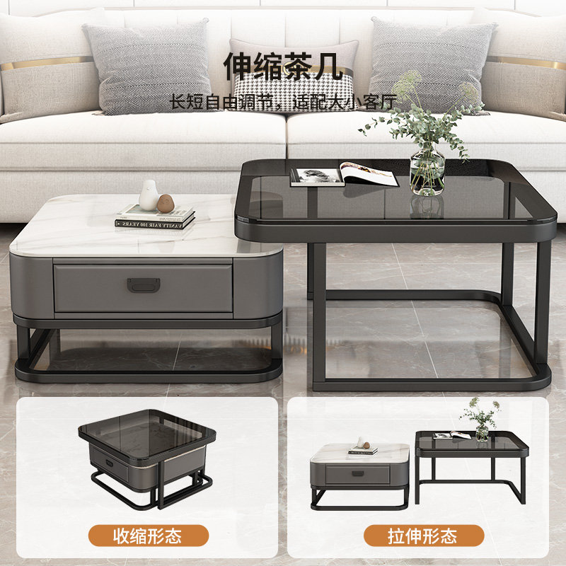 岩板茶几电视柜组合，小户型轻奢现代极简风格，烤漆工艺整装方案大揭秘！