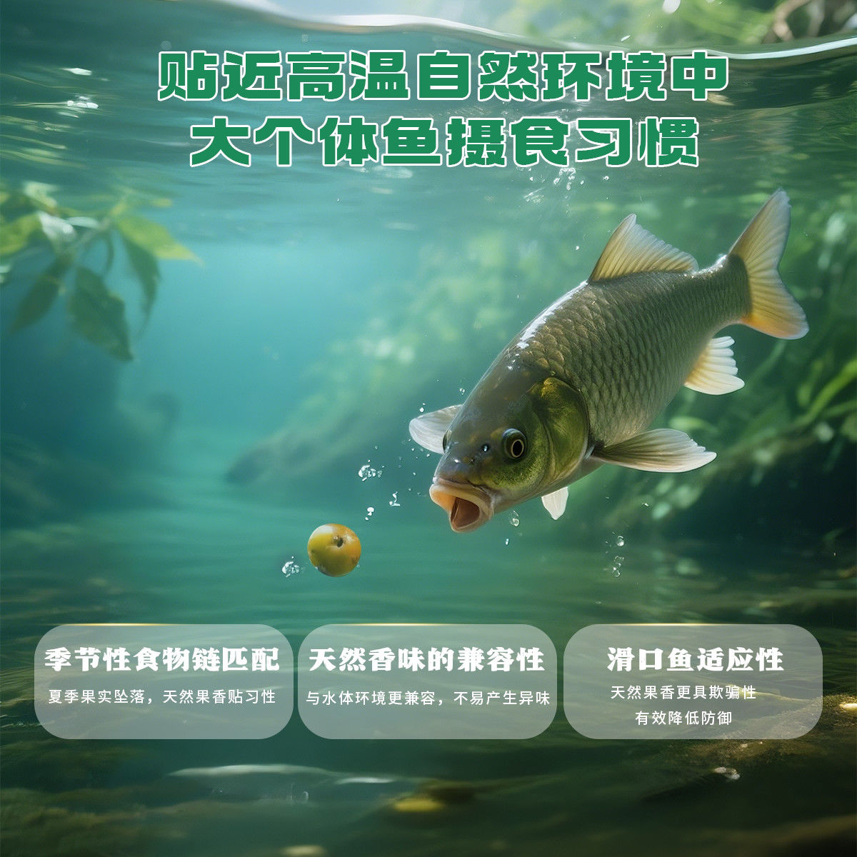钩尖江湖水果诱惑：夏季新品果味鱼饵，一包搞定鲫鲤草，钓鱼达人的秘密武器！