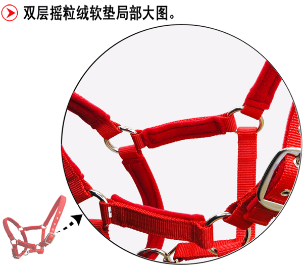 加厚型马笼头：双层绒毛软垫+金属扣眼多档调节，解锁宠物冬季时尚新高度！
