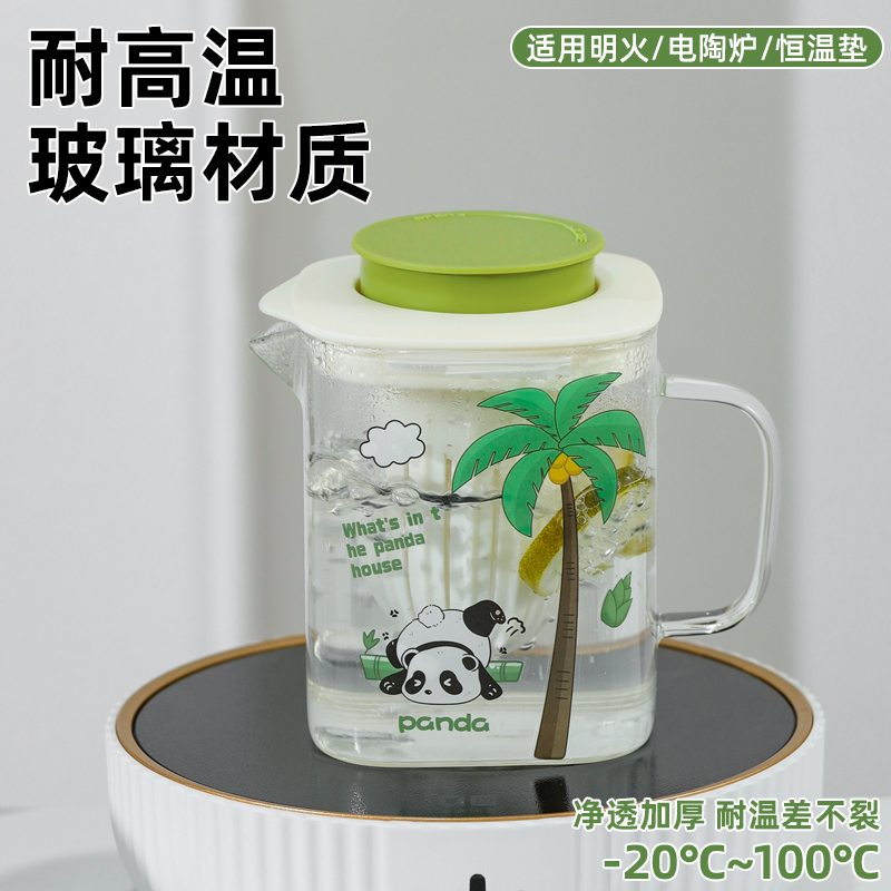热卖耐热玻璃花茶壶：透明水果茶壶，家用可蜡烛加热，耐高温，你的茶艺新宠儿！