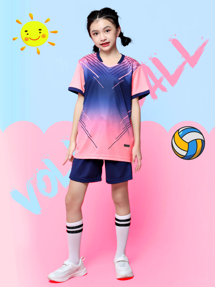 儿童排球服套装太香了！定制男女童夏季速干透气排球衣，小学生比赛训练必备！