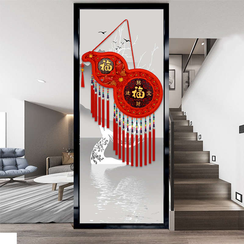 中国结挂件福禄寿葫芦：新年喜庆装饰，客厅大号桃木福字纳福招财攻略！