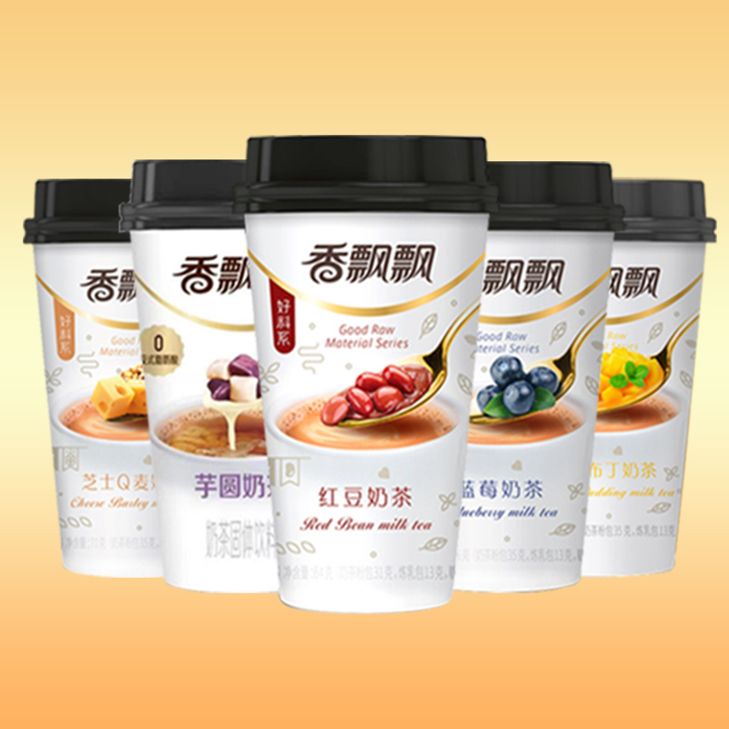 香飘飘红豆奶茶蓝莓芒果Q麦芋圆组合：解锁下午茶新口味，让你一口入魂！