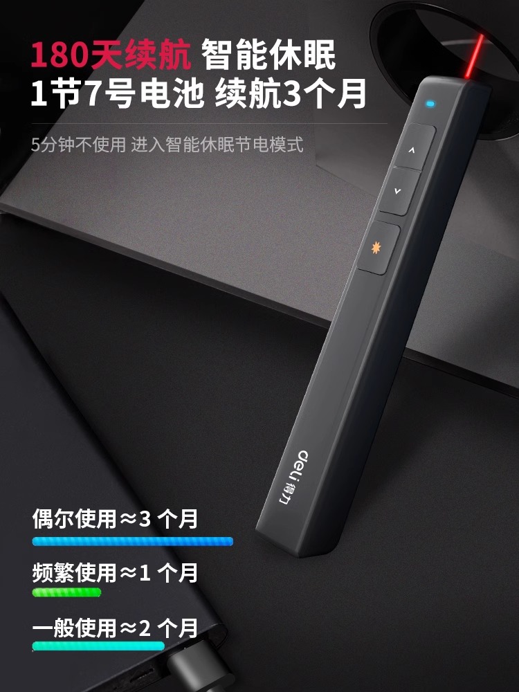 得力2802L翻页笔：教学神器，掌控课堂新方式！