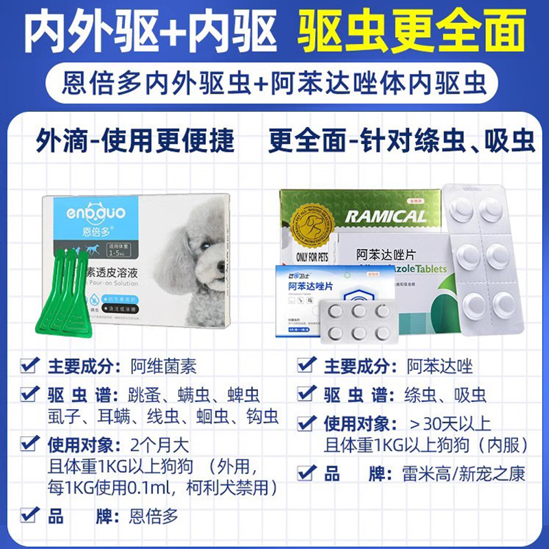 恩倍多体内外一体驱虫滴剂：宠物小狗狗的终极驱虫神器，告别蛔虫跳蚤虱子幼蚤困扰！