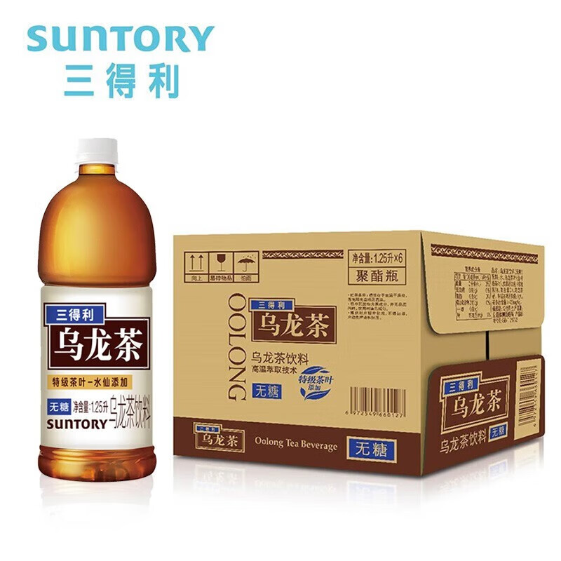 三得利乌龙茶饮料（无糖）1.25升/瓶：解渴神器，清新好滋味！