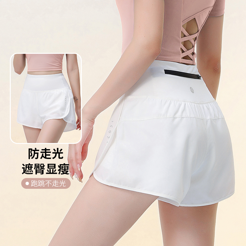 白色跑步短裤女防走光专业健身羽毛球服有口袋可放手机速干三分裤，如何选择才不会出糗？