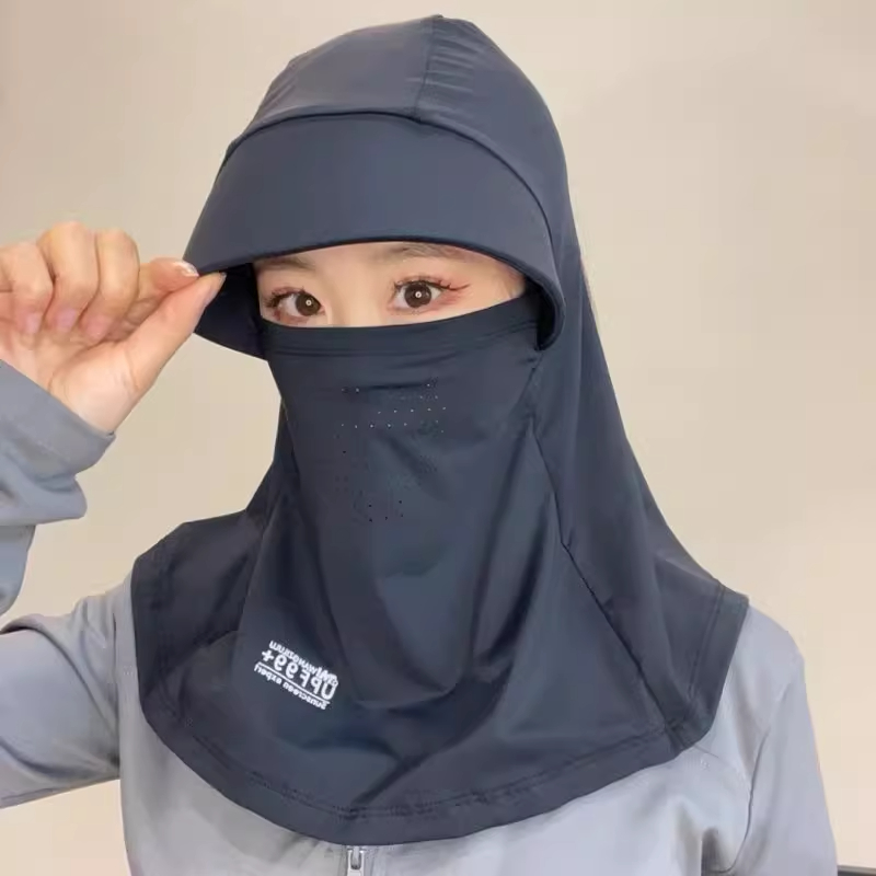 全方防帽透风遮脸面罩护颈一体太阳帽：户外防晒新潮流，骑行必备神器！