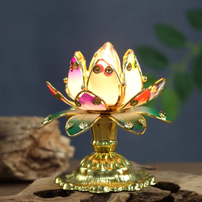 七彩水晶莲花灯：点亮心灵的佛光，让家充满祥和氛围✨