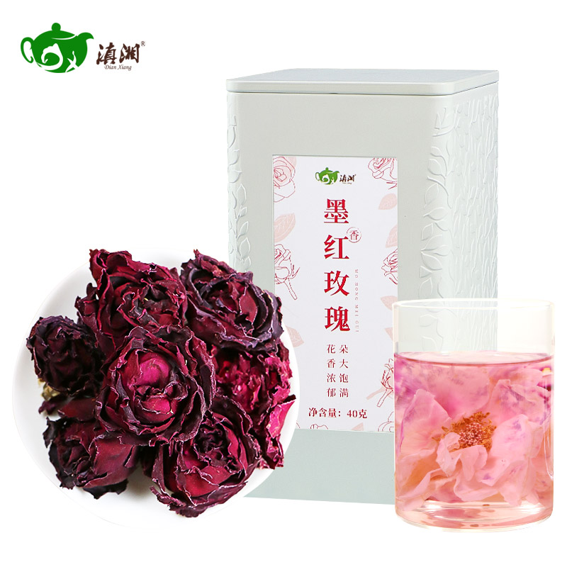 2025新花云南墨红玫瑰花茶冻干大朵特产可食用头茬玫瑰茶叶礼盒装：一场味蕾与视觉的盛宴！