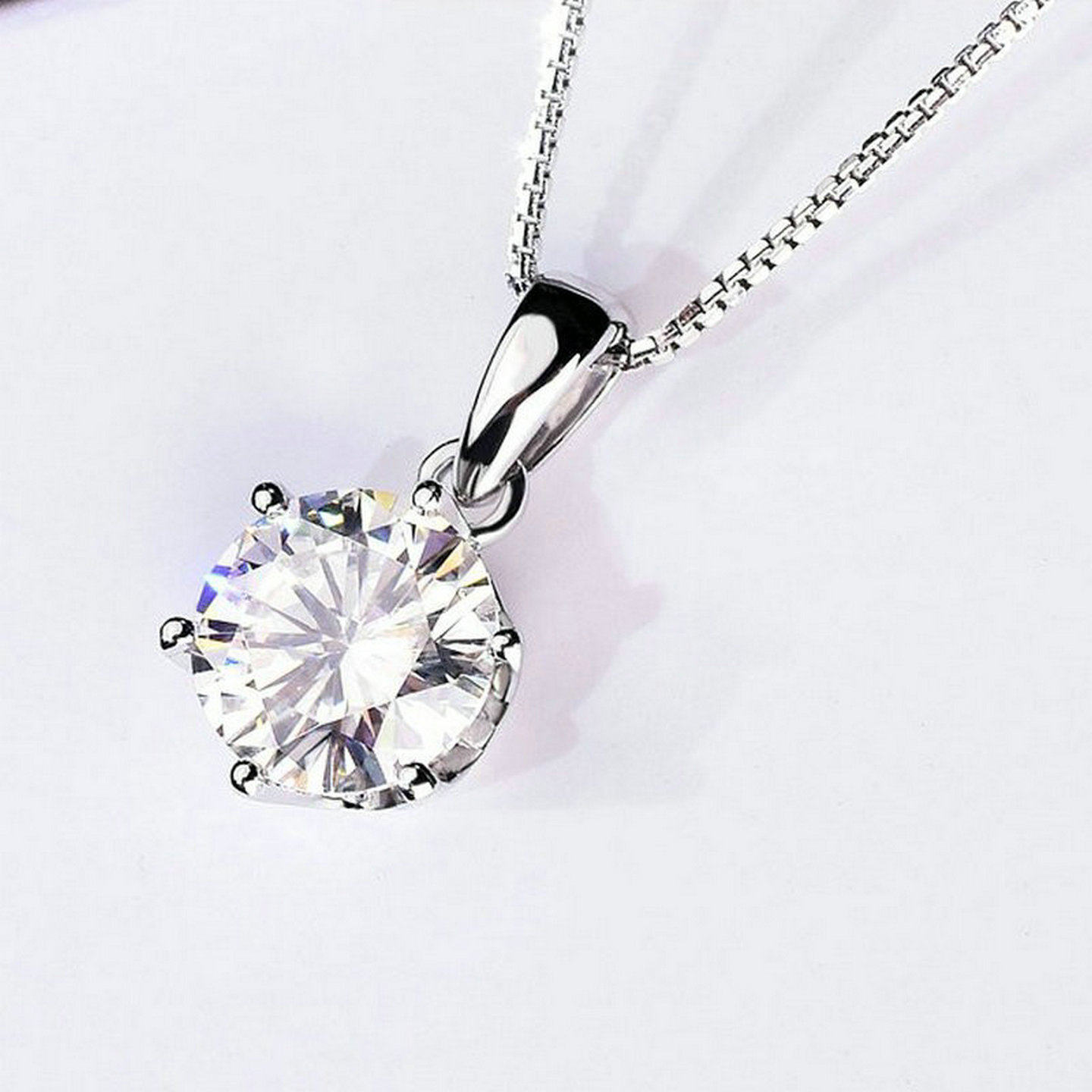 培育钻石项链：闪耀你的每一个瞬间，1克拉六爪吊坠，璀璨夺目✨