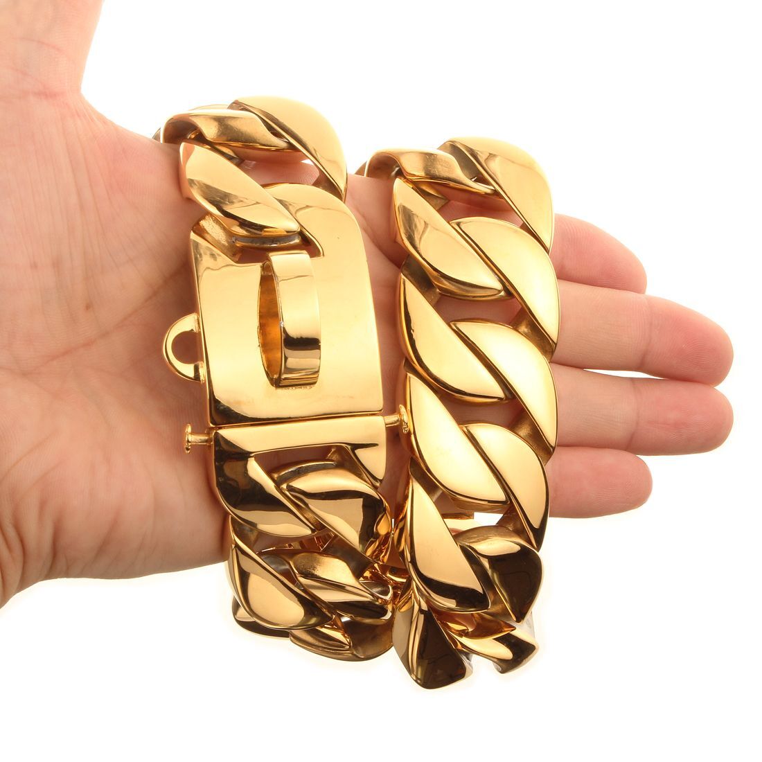 土豪金卡斯罗恶霸高档不锈钢狗链，大狗必备神器！✨