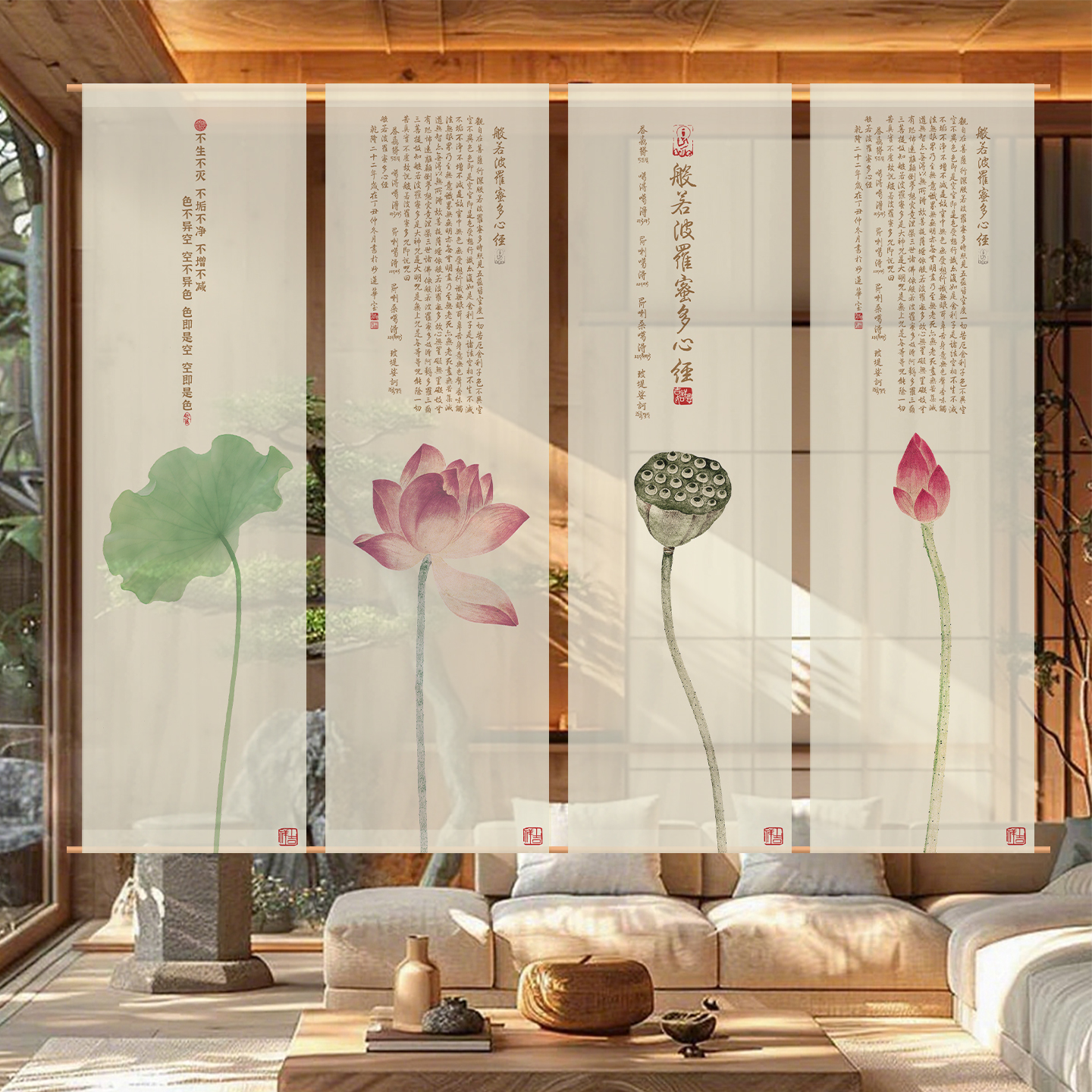 佛堂必备神器：莲花背景布佛帘，点亮你的禅意空间✨