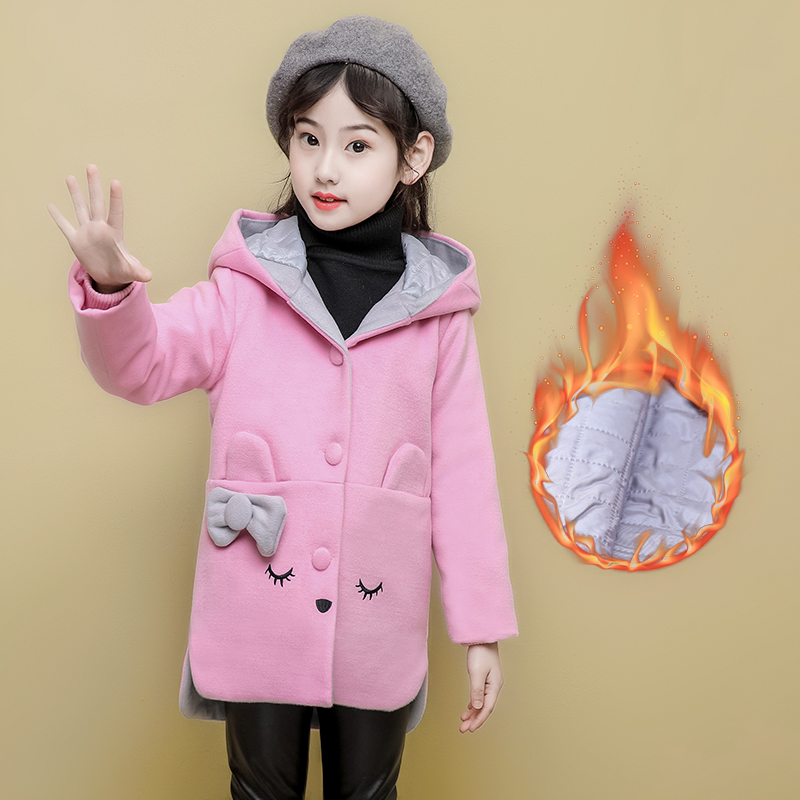 女童秋冬毛呢外套：宝贝的温暖守护，甜美连帽风衣，深秋必备！✨