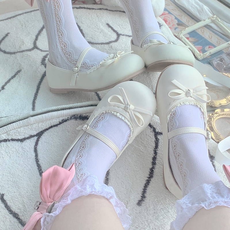 兔熊乐园洛丽塔鞋真香！甜美少女必备，这双蝴蝶结平底鞋太戳我了