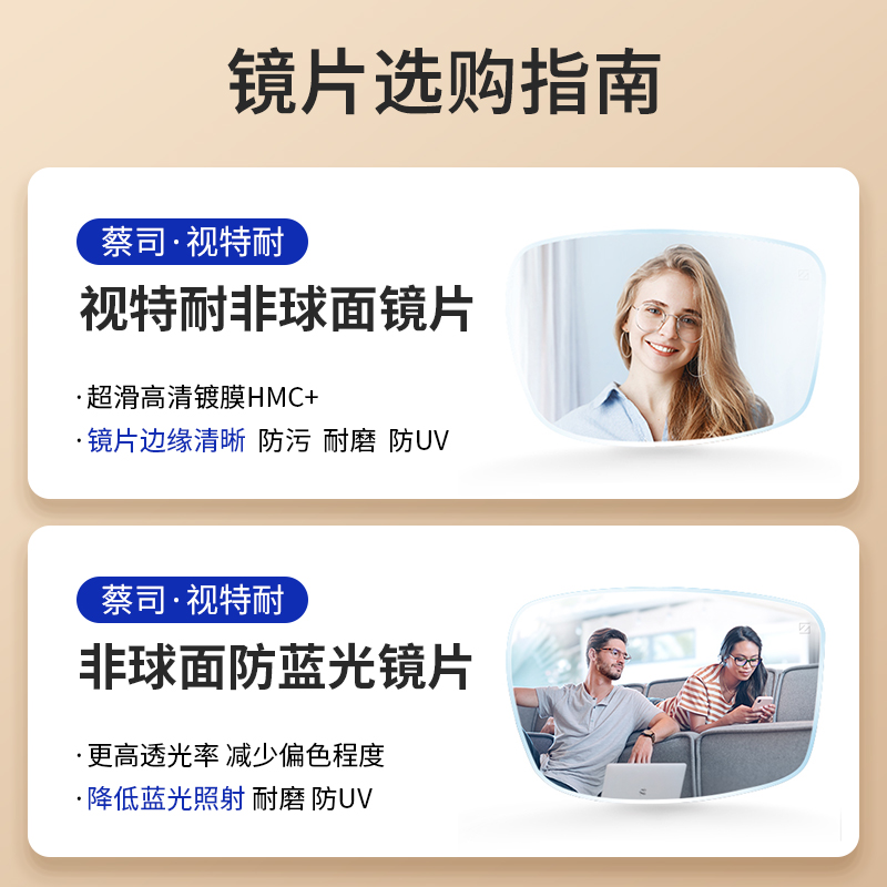 德国视特耐防蓝光近视眼镜，超薄1.67非球面，告别眼镜厚重！