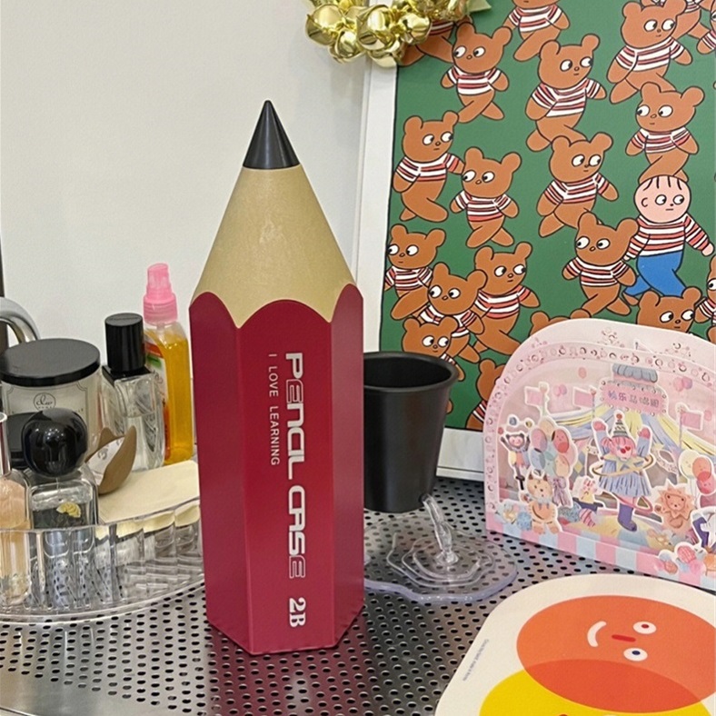 ins风可爱黄色铅笔造型化笔筒，家居收纳新宠，你还在等什么？