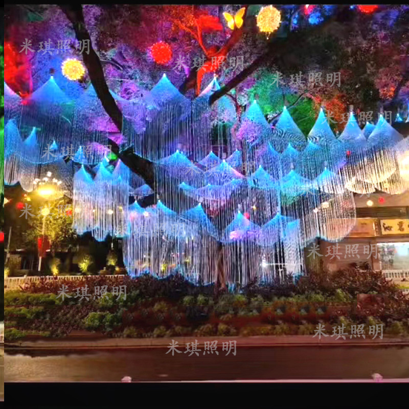 光纤树灯阿凡达生命之树太绝了！七彩变色户外满天星造景瀑布流水灯，美到窒息✨
