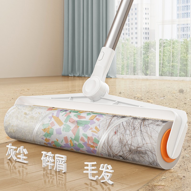 大卫粘毛器滚筒长杆大号加长床上滚刷沾地板灰尘滚轮吸头发黏粘：家居清洁神器，告别灰尘烦恼！