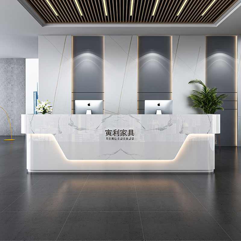 奶茶店必备神器！简约时尚烤漆办公前台桌，定制专属你的奶茶店吧台收银台柜台！