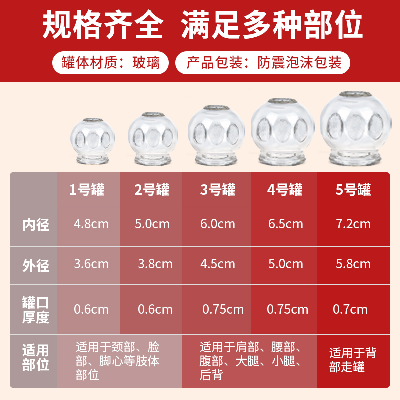 医用火罐拔罐器家用套装！美容院同款玻璃罐，防滑加厚不破！这波真的值了