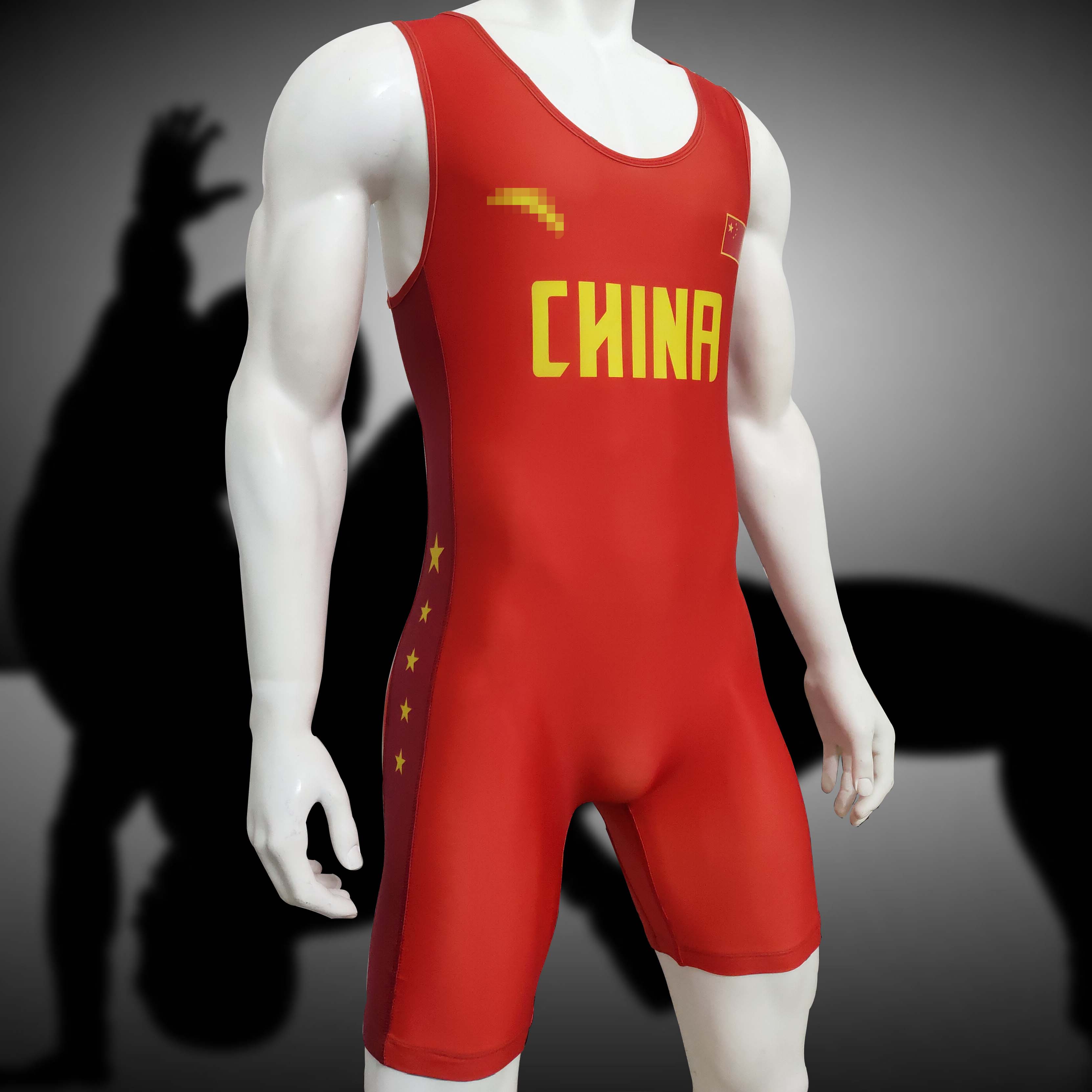 中国队AD比赛同款连体摔跤服，专业训练必备神器！