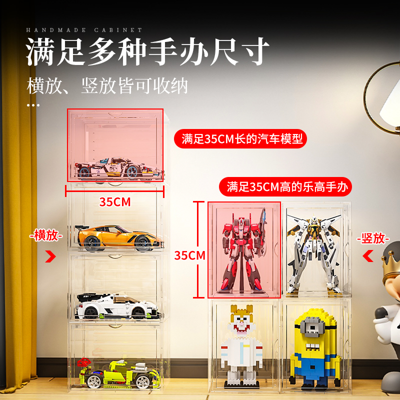 高达手办控必入！可定制亚克力回型灯展示盒，颜值+实用直接拉满