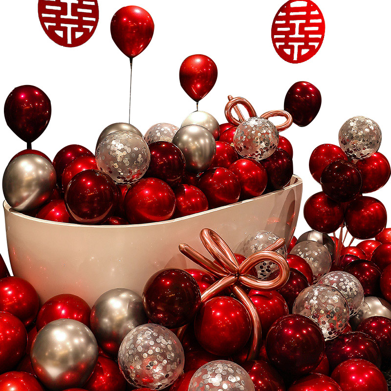 结婚红色婚房气球套装：如何用气球装点你的梦幻婚礼现场？