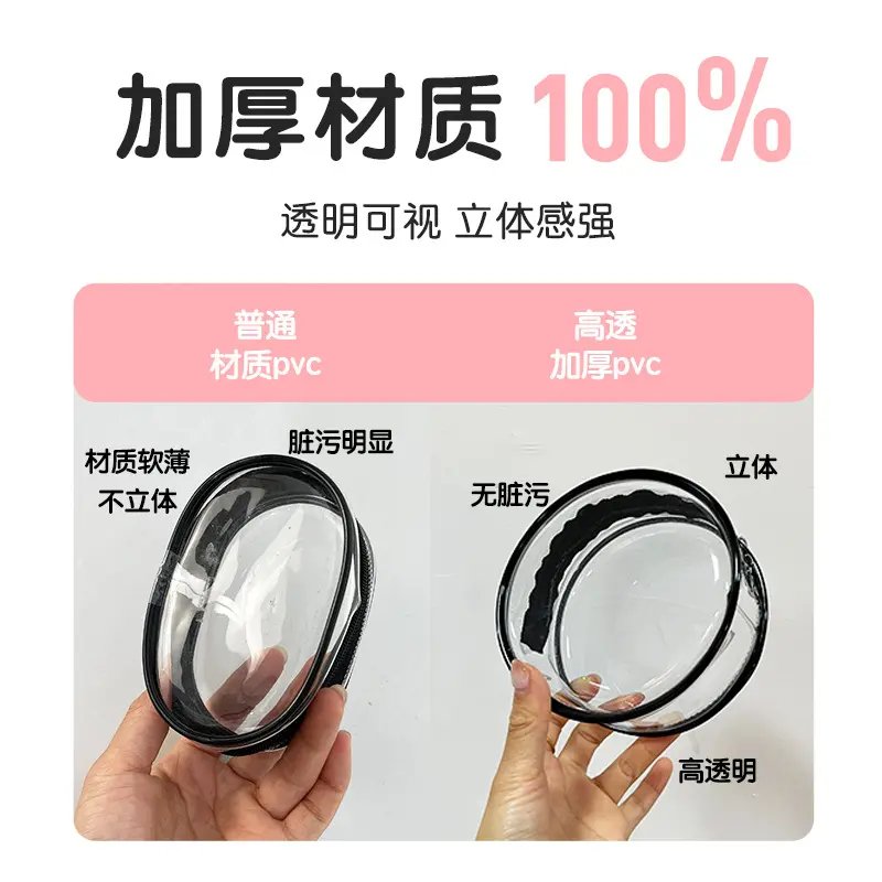 10cm棉花娃娃痛包PVC透明圆形玩偶团子外出遛娃包14cm收纳包：萌系收藏家的终极梦想！