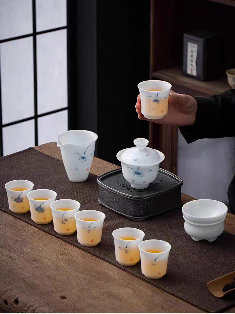 敦煌九色鹿盖碗套装惊艳登场！复古中国风茶具天花板，美到窒息！✨