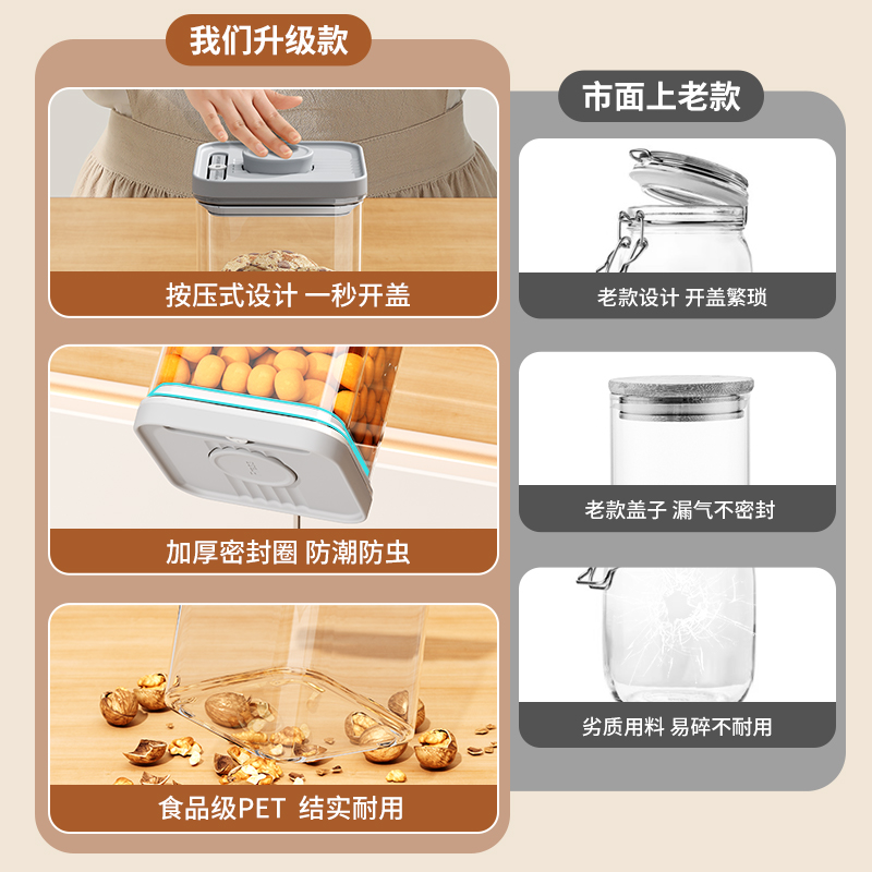 乐柏美FG6318方形可叠式食品储存盒：厨房收纳神器，让你告别杂乱无章！️