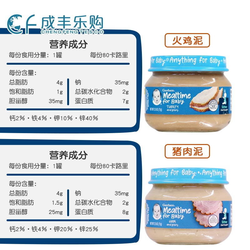 宝宝辅食天花板！GERBER嘉宝2段肉泥3罐组合测评，吃出健康小胖墩