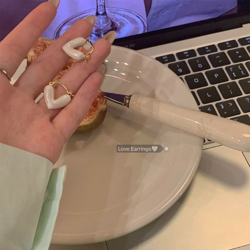 轻奢高级感！爱心珍珠耳环，小众时尚设计感创意流苏耳圈个性耳饰，点亮你的耳朵！✨