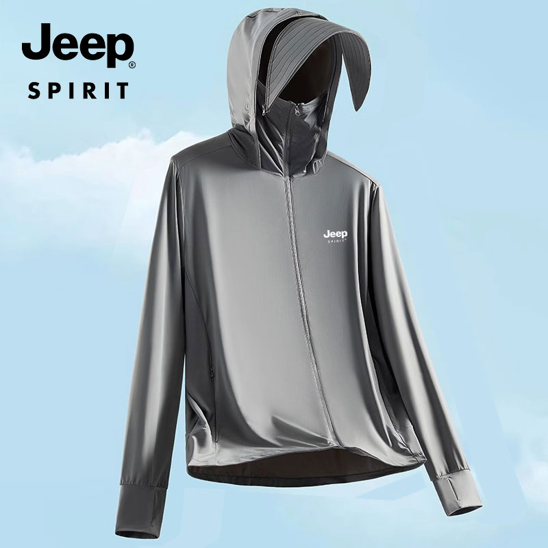 JEEP SPIRIT防晒衣：男士夏日户外必备，大码透气薄款防晒服新潮流！