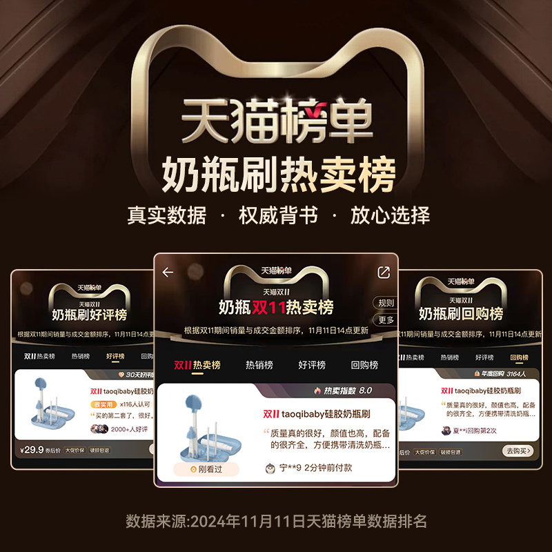 taoqibaby便携式奶瓶刷：宝宝口粮清洁神器，妈妈必备好帮手！