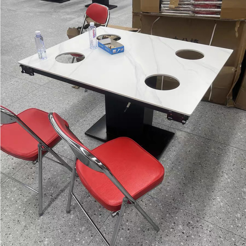 一人一锅小火锅餐桌：新中式大圆桌，电磁炉一体，商用酒店级享受！